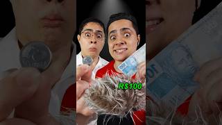 Corte de cabelo de 5 centavos VS 100 reais ✂️💈 asmrbrasil noobvspro humor [upl. by Oregolac342]