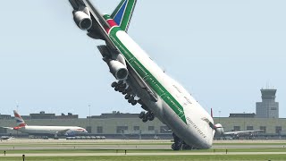 B747 Pilot Almost Flipped Aircraft Over After Bad Emergency Landing  XP11 [upl. by Gemma]