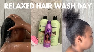 My Relaxed Hair Wash Day Routine  SELF CARE SUNDAY  Debra Shongwe [upl. by Niamert]