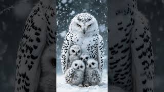 Heroic Snow Owl Guards Chicks During Intense Blizzard owl trending bird snow [upl. by Nail860]