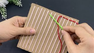 DIY Craft Making Coasters From Cardboard And Excess wool  Wool Coasters [upl. by Loomis]