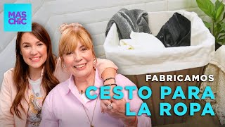 TRANSFORMAMOS un BANQUITO DE PLÁSTICO en un CESTO PARA LA ROPA 🗑  Mas Chic [upl. by Vareck]