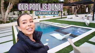 Backyard reveal Our pool is done [upl. by Oiracam756]