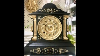 RESTORED Antique ANSONIA Coil Hammer Chime Mantel Clock  Item 2285  Adelaide Clocks [upl. by Llebpmac]