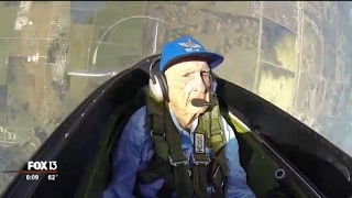 96yearold WWII pilot takes flight again in Tampa [upl. by Madaih73]