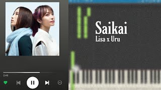 Saikai  再会  LiSA×Uru produced by Ayase  Piano Tutorial Synthesia [upl. by Emmuela]