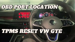 OBD PORT LOCATION TPMS RESET VW GTE [upl. by Brindell]