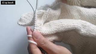 Yakadan başlama dikişsiz kazak kazagın en kolay yapımı 2Bölüm elişi knitting kendinyap [upl. by Harp93]