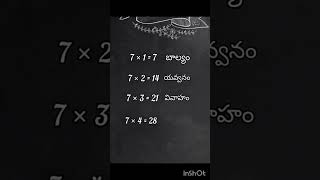 7 ఎక్కాం life table trendingshorts pleasesubscribe [upl. by Akapol82]