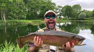 Dever Springs Trout Fishery Summertime Fishing Dever Double [upl. by Dolloff218]