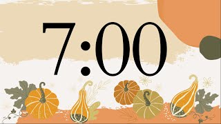 7 Minute Fall Pumpkin Timer Warm Piano Tones at End [upl. by Narud]