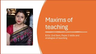 maxims of teaching [upl. by Nazay]