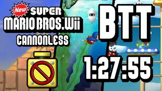 New Super Mario Bros Wii  Cannonless BTT Best Theoretical Time in 12755 [upl. by Eltsirhc]