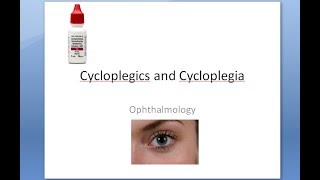 Ophthalmology 579 a Cycloplegics Cycloplegia CycloPentoLate HomAtropine Atropine Uses Eye [upl. by Austin]