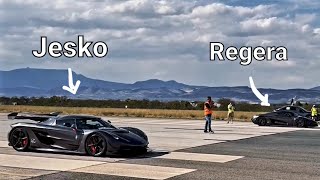 Jesko VS Regera 0400 drag race will Jesko reach 500 kmh [upl. by Gwendolen]