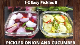 Pickled Onion amp Cucumber Salad Recipe  Sirka Pyaaz Sirka Kheera Easy Pickle Recipe Instant pickle [upl. by Meeki41]