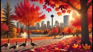 Autumn in Calgary  Fall in Alberta Canada 🍁 🇨🇦  Magnificent Charm of Autumn in Canada  4K Video [upl. by Raphael]