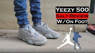 Yeezy 500 Salt Review WOn Foot [upl. by Atekehs]