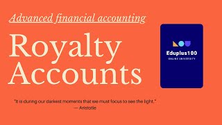 L1 Royalty accounts financial accountinguniversity of jammusp Jain kl narang bcom semester 2nd [upl. by Irakuy]