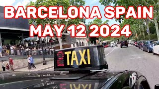 Barcelona Spain Taxi ride to Teleferic de Montjuic  Maremagnum Mall  May 12 2024 [upl. by Marrissa]