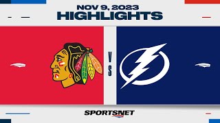 NHL Highlights  Blackhawks vs Lightning  November 9 2023 [upl. by Bolling]