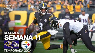 Baltimore Ravens vs Pittsburgh Steelers  Resumen NFL en español  Semana 11  NFL Highlights 2024 [upl. by Durrace]