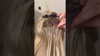 Keratin Tip Bonds Hair Extensions Installation hairextensions haireducation hairtutorials hair [upl. by Atihana]