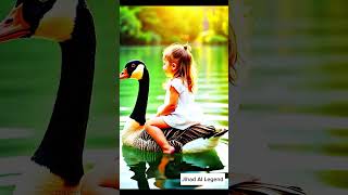 Duck With Cute Baby ai hybrids animals cute shortvideo [upl. by Kelson]