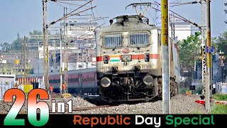 26 in 1 Trains  Republic Day Special amp 10000 Subscribers Special Train Videos Indian Railways [upl. by Iuqcaj]