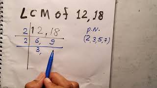 Lcm of 12 amp 18  lcm hcf Division method  Question  maths  Hindi  Surendra khilery [upl. by Lilac]