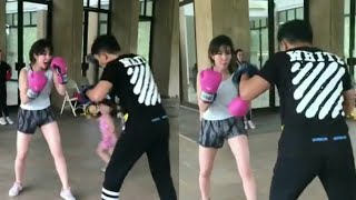 Gisella Anastasia latihan boxing gagal fokus ama pahanya yang mulus banget [upl. by Samanthia174]