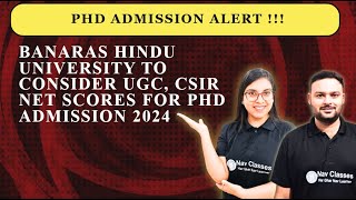 Banaras Hindu University to consider UGC CSIR NET scores for PhD admission 2024  PhD  Gaurav Soin [upl. by Syverson]