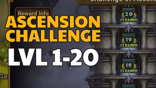 CHALLENGE OF ASCENSION LEVELS 120 GUIDE  Summoners War [upl. by Anilem]