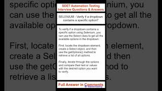 SDET Automation Testing Interview Questions amp Answers [upl. by Horvitz158]