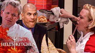 Chef Ramsay SHOCKED As Chef Moves Knife From Her Mouth Into a Wellington  Hell’s Kitchen [upl. by Ahsieat]