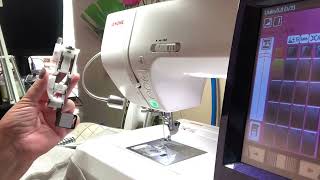 Easy buttonholes on Janome MC9850 using the R foot [upl. by Airotal]