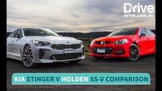 2017 Kia Stinger vs Holden Commodore SSV Redline Comparison  Drivecomau [upl. by Neelyt]