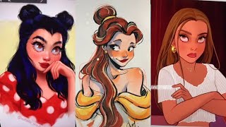 Art I Found On TikTok V100  ✨ Disney Princesses GlowUp✨🎨 [upl. by Nnarefinnej]