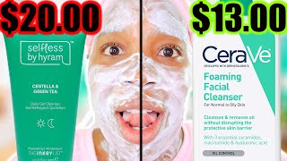 Cerave Foaming Facial Cleanser vs Selfless by Hyram Green Tea Cleanser [upl. by Zsa]