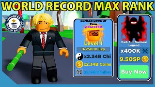 I GOT A WORLD RECORD IN ROBLOX NINJA LEGENDS [upl. by Trebleht]