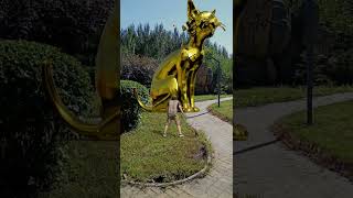 Boy plays football to unlock the park kittens Golden Statue Original Golden Statue Kittens [upl. by Javler876]