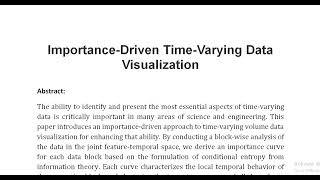 Importance Driven Time Varying Data Visualization [upl. by Quintilla]