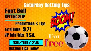 The Real Difference Between Football Predictions and Soccer Betting Tips for Big Wins191024 [upl. by Merp]