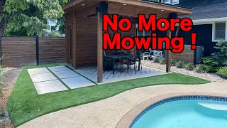 How to Install Artificial Turf DIY One Person  Pool Cabana and Low maintenance [upl. by Weinman]