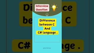 8 What is the difference between C and C language  shorts csharp interview difference [upl. by Trefor652]