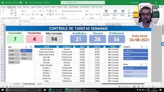 Controle de Tarefas no Excel  Link na Descrição do Vídeo [upl. by Blockus324]