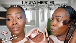 LIGHT CATCHER Setting Powder Review  FULL FACE of Laura Mercier [upl. by Imelda935]