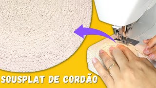 COMO FAZER SOUSPLAT COM CORDÃO DE ALGODÃO CRU OU SISAL  ARTESANATO MUITO LUCRATIVO [upl. by Schroth]