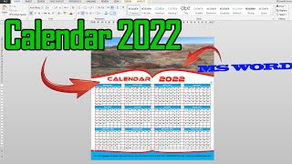 How to make Calendar MS Word 2022  How to Create Calendar in Ms Word Tutorial [upl. by Nnayhs]