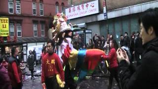 New York Chinatown Chinese new year Unicorn dance 2012 [upl. by Jezebel]